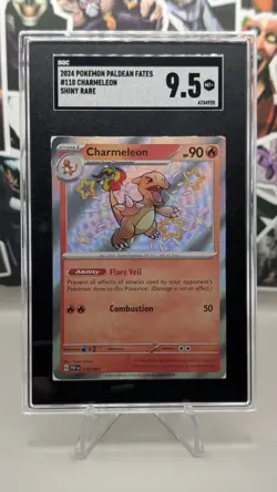 2024 Pokemon Shiny Rare Charmeleon 110/091 Sv: Paldean Fates Holo SGC 9.5 MT+ - Image 1