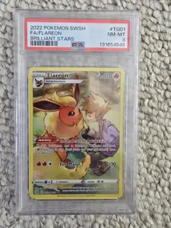 2022 POKEMON SWORD & SHIELD BRILLIANT STARS #TG01 FULL ART/FLAREON PSA 8 - Image 3