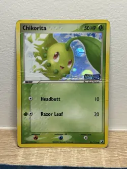 Chikorita 51/115 Stamped Reverse Holo EX Unseen Forces Pokemon TCG Card DMG - Image 1