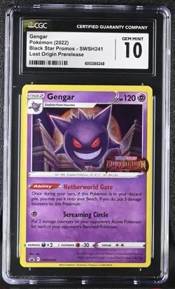 Pokemon Gengar SWSH241 Lost Origin Prerelease Promo Card CGC 10 Gem Mint - Image 1