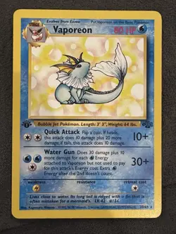 Vaporeon 28/64 1st Edition Pokemon Card Jungle Rare Non Holo - Image 1