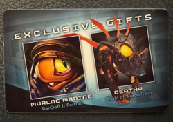 World of Warcraft Blizzcon 2010 Deathy Murloc Deathwing Pet Loot Card Unused - Image 1