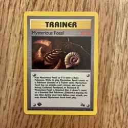 Pokemon Card Mysterious Fossil Trainer 62/62 Fossil Set 1st edition NM - Image 1