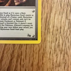 Pokemon Card Mysterious Fossil Trainer 62/62 Fossil Set 1st edition NM - Image 4