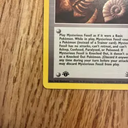 Pokemon Card Mysterious Fossil Trainer 62/62 Fossil Set 1st edition NM - Image 5