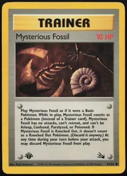 Mysterious Fossil [1st Edition] #62 Fossil Pokemon Card - Image 1