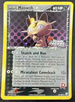 Rocket's Meowth 46/109 EX Team Rocket Returns Reverse Holo Pokemon Card LP+ - Image 1