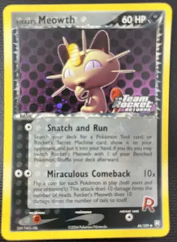 Rocket's Meowth 46/109 EX Team Rocket Returns Reverse Holo Pokemon Card LP+ - Image 2