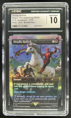 2025 Magic The Gathering Deadly Rollick Deadpool Rare Borderless #1754 CGC 10 - Image 1