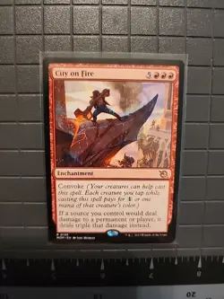 City on Fire - March of the Machine - MOM #135 Near Mint Rare pack fresh - Image 1