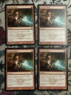 4x MTG Galvanic Blast Scars of Mirrodin 91/249 Regular Common Playset - Image 1