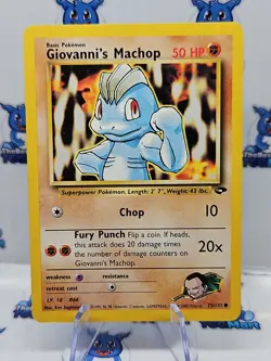 Pokemon Gym Challenge Giovanni's Machop 72/132 LP - Image 1