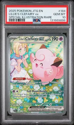 Pokemon Journey Together Lillie's Clefairy ex 184/159 Sv09 PSA 10 - Image 1