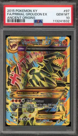 Pokemon Primal Groudon EX XY Ancient Origins Full Art #97 PSA 10 Gem Mint - Image 1