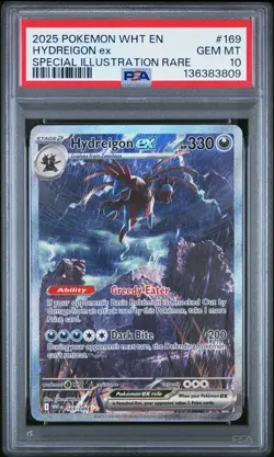 2025 POKEMON WHT EN-WHITE FLARE SPECIAL ILLUSTRATION RARE HYDREIGON EX PSA 10 - Image 1