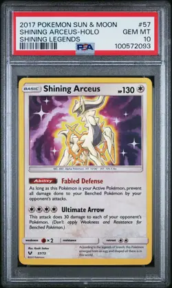 2017 POKEMON SUN & MOON SHINING LEGENDS #57 SHINING ARCEUS-HOLO PSA 10 - Image 1