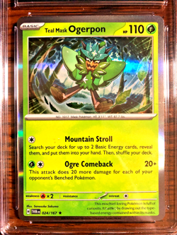 Teal Mask Ogerpon Holo Rare #024 - CGC MINT 9 - SV Twilight Masquerade - Pokemon - Image 2