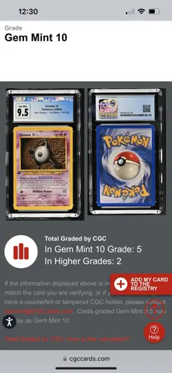 Pokemon 2002 Unown X 1st Edition Neo Destiny 30/105 CGC 10 GEM MINT - Image 4
