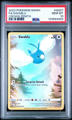 Pokemon 2023 SWSH Crown Zenith Swablu Galarian Gallery #GG27/GG70 PSA 10 - Image 1