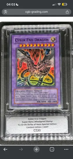 YUGIOH CYBER END DRAGON SUPER RARE STON-ENSE1 CGB 6.5 like PSA /CGC - Image 4