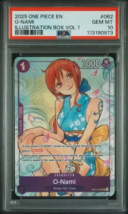 One Piece Illustration Box Vol. 1 O-Nami Promo OP05-062 PSA 10 Gem Mint - Image 1