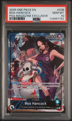 2025 ONE PIECE PROMOS PSA MAGAZINE EXCLUSIVE #038 BOA HANCOCK PSA 10 - Image 1