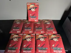 LOT OF 9 One Piece OP-13 Carrying on His Will Sleeved Blister Booster Packs - Image 1