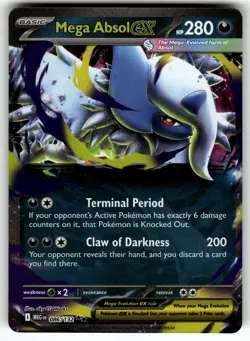 Mega Absol ex 086/132 ME01: Mega Evolution NM Pokemon Card TCG - Image 1