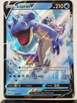 HOLO Lapras V 049/202 - NM / M - Sword Shield Base Pokemon Card $2 Flat Shipping - Image 1