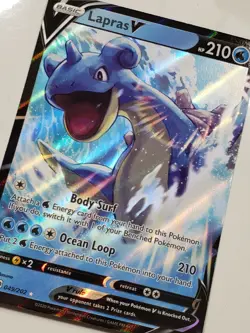 HOLO Lapras V 049/202 - NM / M - Sword Shield Base Pokemon Card $2 Flat Shipping - Image 2