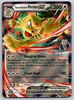 Team Rocket's Persian ex 150/182 SV10: Destined Rivals NM Pokemon Card TCG - Image 1