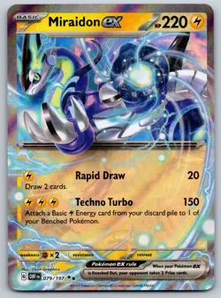 Miraidon ex 079/197 SV03: Obsidian Flames NM Pokemon Card TCG - Image 1