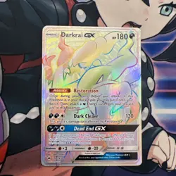 Pokemon Darkrai GX Rainbow Secret Rare Holo Card 158/147 SM Burning Shadows - Image 1