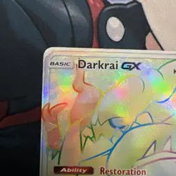 Pokemon Darkrai GX Rainbow Secret Rare Holo Card 158/147 SM Burning Shadows - Image 3