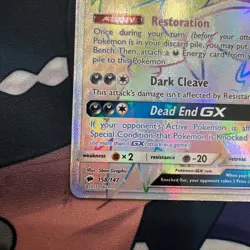 Pokemon Darkrai GX Rainbow Secret Rare Holo Card 158/147 SM Burning Shadows - Image 4