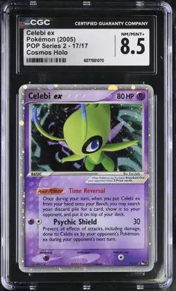 CGC 8.5 Celebi ex 2005 POP Series 2 17/17 Cosmos Holo SWIRL Pokemon Card - Image 1