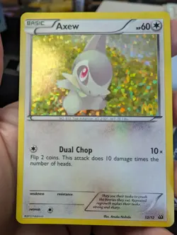 Pokemon Card Axew 12/12 Holo McDonalds Promo 2012 060💎NM💎 - Image 1
