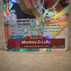 Monkey D Luffy OP12-015 SR Alternate Art English One Piece Card Game - Image 3