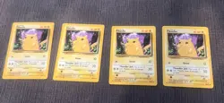 Pokemon Pikachu Card Lot Of 4 FOUR Yellow Cheeks Shadowless 58/102 Base Set LP - Image 1