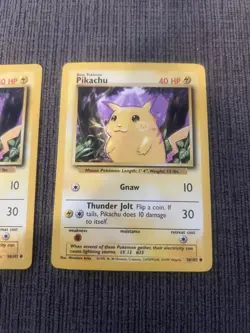 Pokemon Pikachu Card Lot Of 4 FOUR Yellow Cheeks Shadowless 58/102 Base Set LP - Image 3