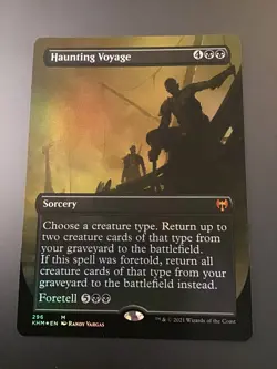 MTG Kaldheim #296 Haunting Voyage Borderless Foil NM - Image 1