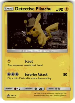 Detective Pikachu Cosmos Holo SM170 SM Promo Pokemon LP - Image 1