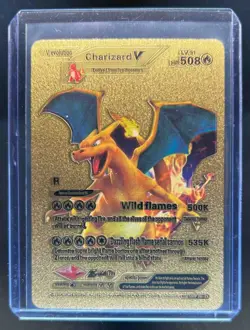 2025 Pokemon V Evolution Charizard V Gold Foil Fan Art Card #SMP26 - Image 1