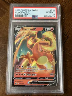Pokemon TCG Charizard V Crown Zenith Holo Ultra Rare Card 018/159 PSA 10 - Image 1