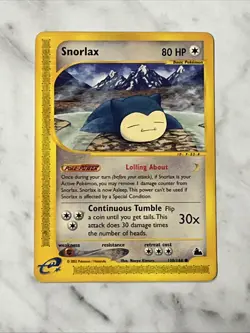 Pokemon TCG - Snorlax 100/144 - Non-Holo - Skyridge WOTC 2003 - Image 3