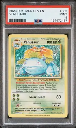 2023 Pokemon Clv-TCG Classic Venusaur & Lugia Ex Deck #003 Venusaur PSA 9 - Image 1