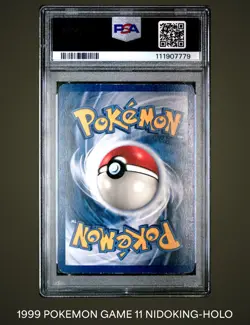1999 Pokemon Base Set Unlimited /102 Nidoking #11 Holo Rare PSA 5 Excellent - Image 2