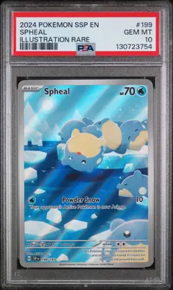Spheal Illustration Rare Pokemon Ssp En-Surging Sparks 199/191 PSA 10 - Image 1