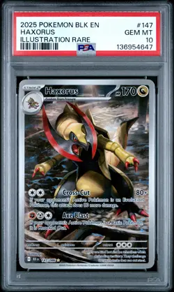 2025 POKEMON BLK EN-BLACK BOLT ILLUSTRATION RARE #147 HAXORUS PSA 10 - Image 1