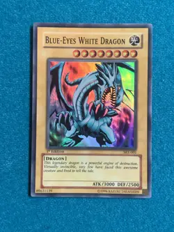 Blue-Eyes White Dragon SKE-001 Super Rare 1st Edition Holo LP/VLP - Image 1